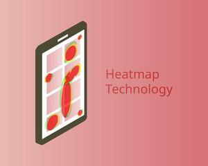 heatmap webpage shows user behavior from smartphone to analyze customer behavior vector