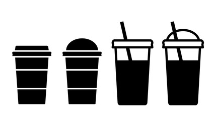 4 types of take-out drinks from fast food restaurants.