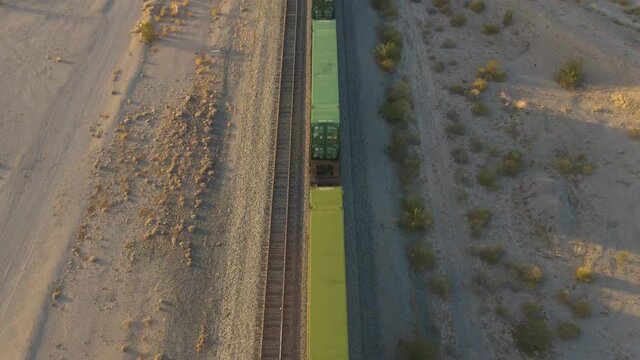 Desert Train Pan Down to Cargo