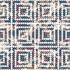 Geometric kilim ikat pattern with grunge texture
