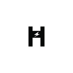 h letter electric vector logo design