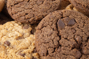 Homemade chocolate and vanilla cookies