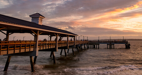 Fototapeta premium The Pier at Sunset, St Simons Island, GA