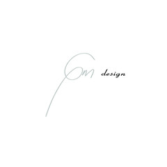 GM design initial isolated white logo design