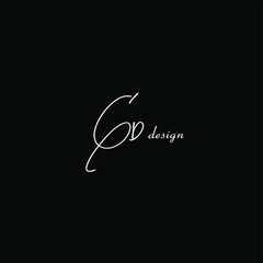 GD design initial isolated black logo
