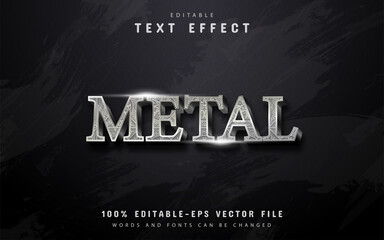 Fototapeta na wymiar Metal text, silver text effect