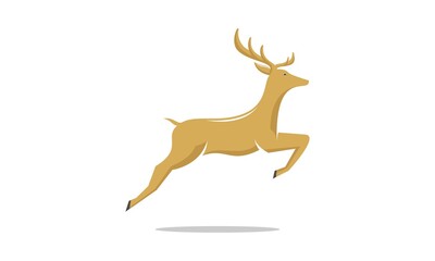 Fototapeta na wymiar Running brown deer vector design