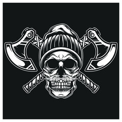 Illustration Skul Lumberjack