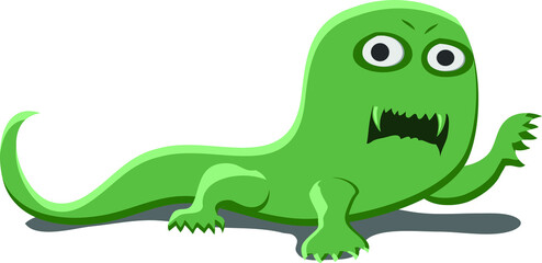 Cute green monster vector icon