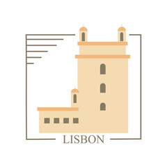 lisbon city stamp vector design