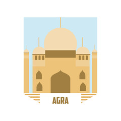 agra city stamp vector design