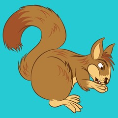 Illustration vector squirrel in cartoon style for fashion design or other products.