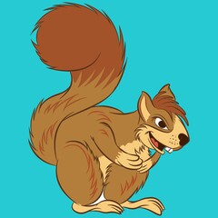 Illustration vector squirrel in cartoon style for fashion design or other products.