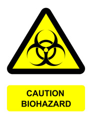 Caution Biohazard vector sign isolated on white background