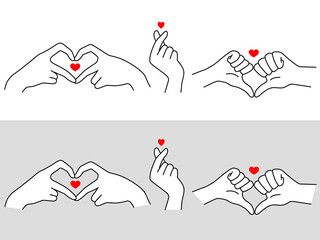 指ハート　ハンドサイン　アイコン　ハート　アイドル