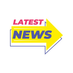 latest news arrow banner vector design