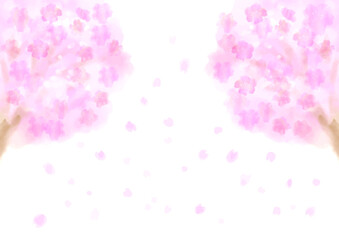 水彩の桜のアブストラクト背景素材 Wall Mural Wallpaper Murals Ruribyaku