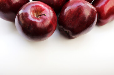 Red apple on white background