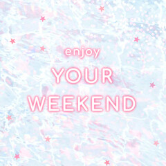 Neon enjoy your weekend vector typography