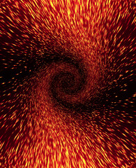 abstract red yellow spiral twirl particles star space galaxy background