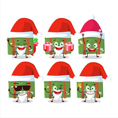 Santa Claus emoticons with traveling suitcase cartoon character
