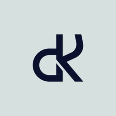 dk letter logo design vector