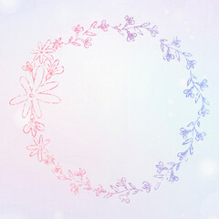 Obraz na płótnie Canvas Vector floral wreath glitter border