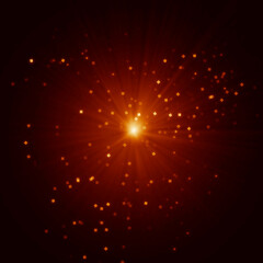 abstract festival red gold particle confetti starburst light background
