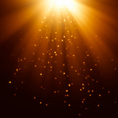abstract festival gold particle confetti starburst light background