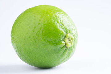 Green lime on white background.fresh lime.Lemon on white scene.