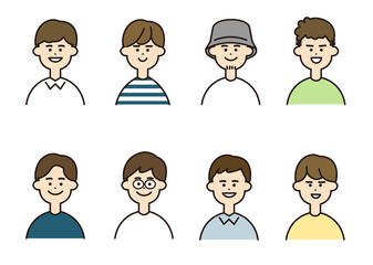 男性　笑顔　バストアップ　セット