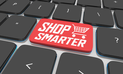 Shop Smarter Computer Keyboard Button Find Best Price Deal Sale 3d Illustration