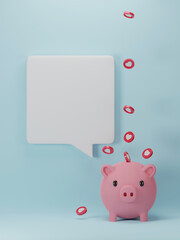 3D render product background with blank frame. Valentine banner.