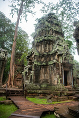 Та Prohm is the temple, it rains in the rainy season.The preserved symbiosis of stone and wood allows us to see Ta Prohm in this form.(Cambodia, 04.10. 2019).