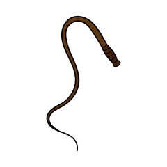 Cartoon Isolated Leather Whip Illustration