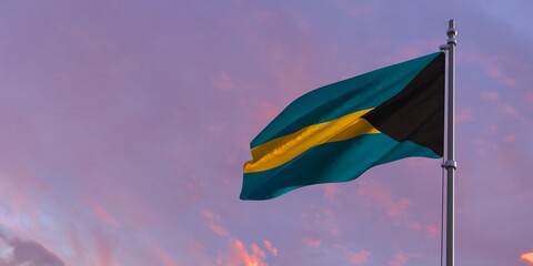 3d rendering of the national flag of the Bahama