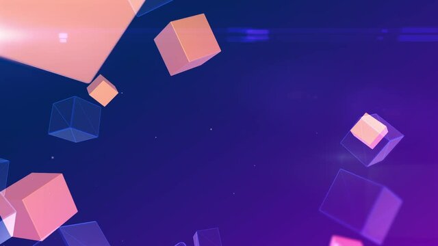 Random abstract cubes and boxes in virtual reality