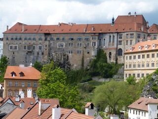 Cesky Krumlov buildings, streets and historical part of the city