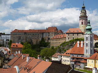 Obraz premium Cesky Krumlov buildings, streets and historical part of the city