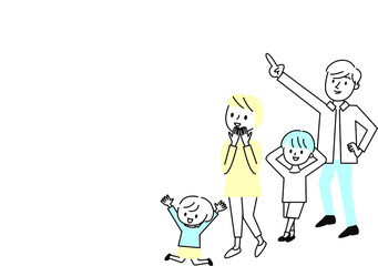 家族で未来を描く様子コピーズペース