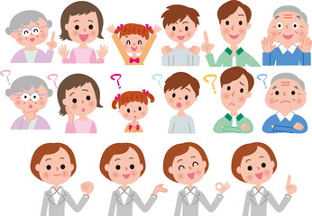 三世代家族と女性担当者のポーズ色々セット