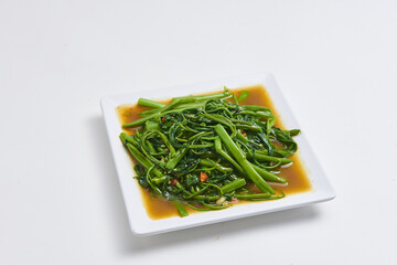 Stir Fried Morning Glory with Oyster Sauce Popular Thai dishes