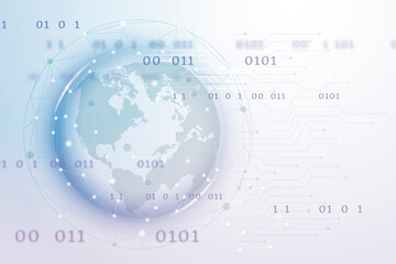 Obraz premium Futuristic global network technology vector