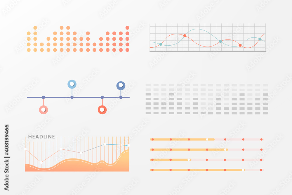 Poster infographic chart collection design vector