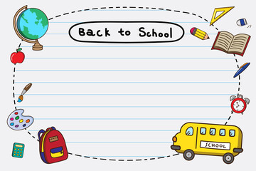 Blank back to school frame vector