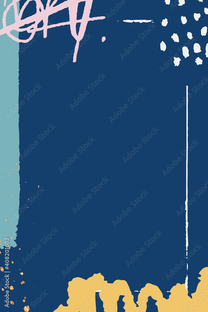 Poster blue scribble patterned background vector