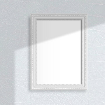 Gray frame on a gray wall vector