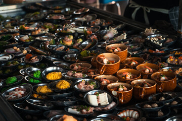 Dim sum Restaurant,Dim sum in small cups at a Chinese restaurant
