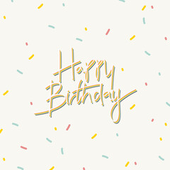 Happy birthday typography on a cream background vector