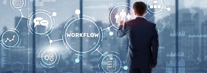 Workflow Repeatability Systematization Buisness Process. Business Technology Internet.
